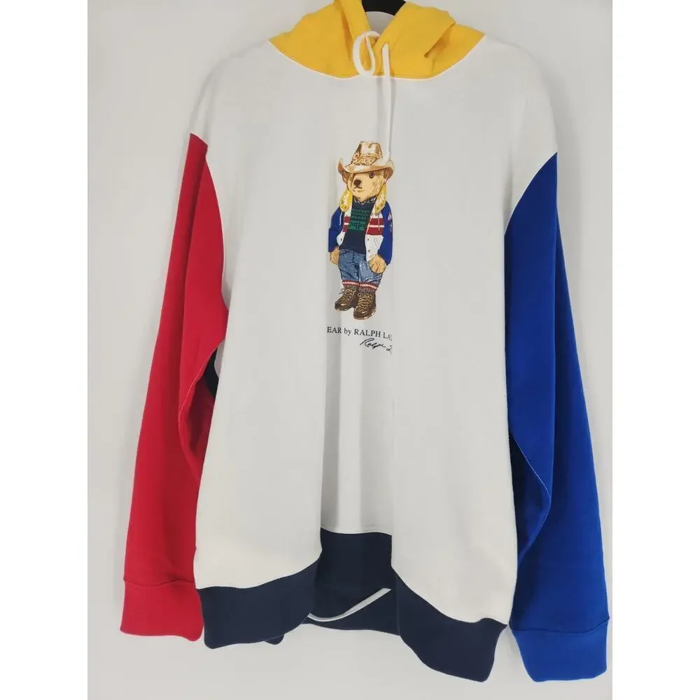 NWT Polo Ralph Lauren Polo Bear Colorblocked Fleece Hoodie SizeXXL #2G414